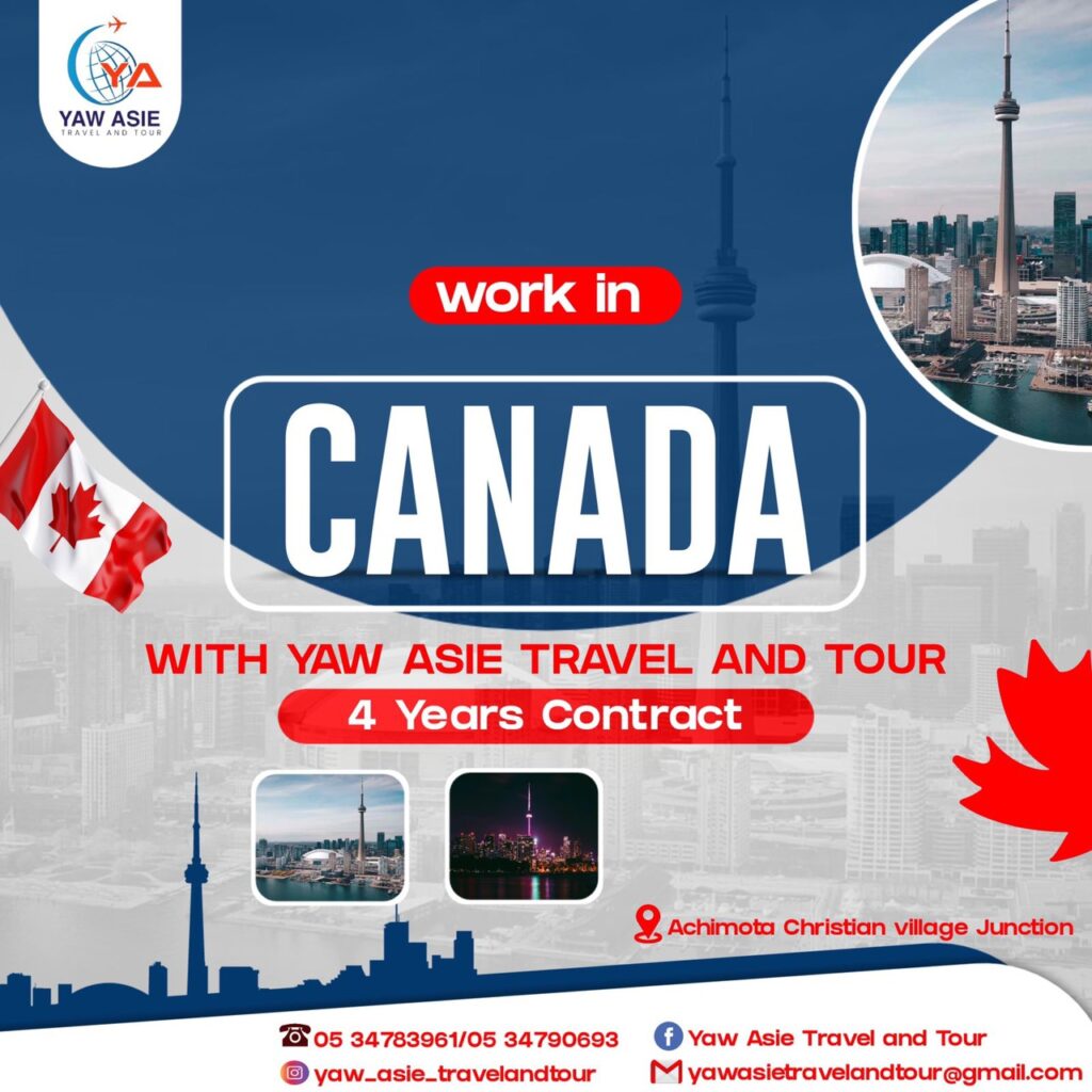 Canada work visa and Tourist Visa available